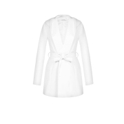 Dámsky elegantný kabát s kapucňou biely Kitana 1000637136874