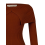kvalitný sveter dámsky hnedý z viskozy Rinascimento S/M CFM0010175175003