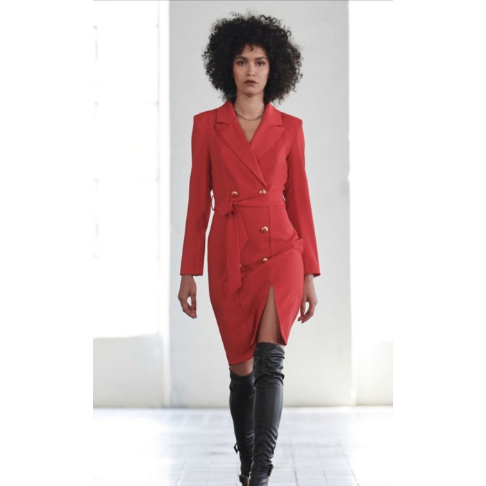 Dámske elegantné bejzrové šaty červené Rinascimento CFC80018042002