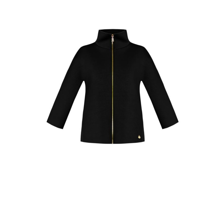 Dámsky elegantný krátky kabátik čierny Rinascimento CFC80105047003