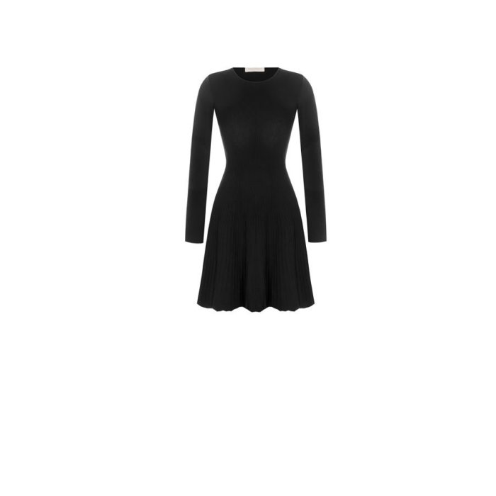 Dámske pletené zvonové šaty čierne Rinascimento CFM80010525003