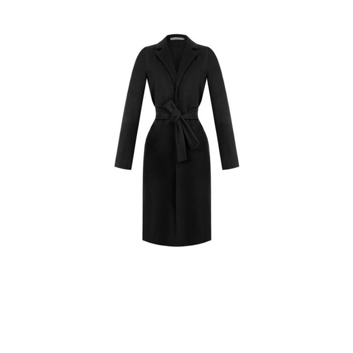 Dámsky klasický zavinovací kabát čierny Rinascimento CFC80103917003