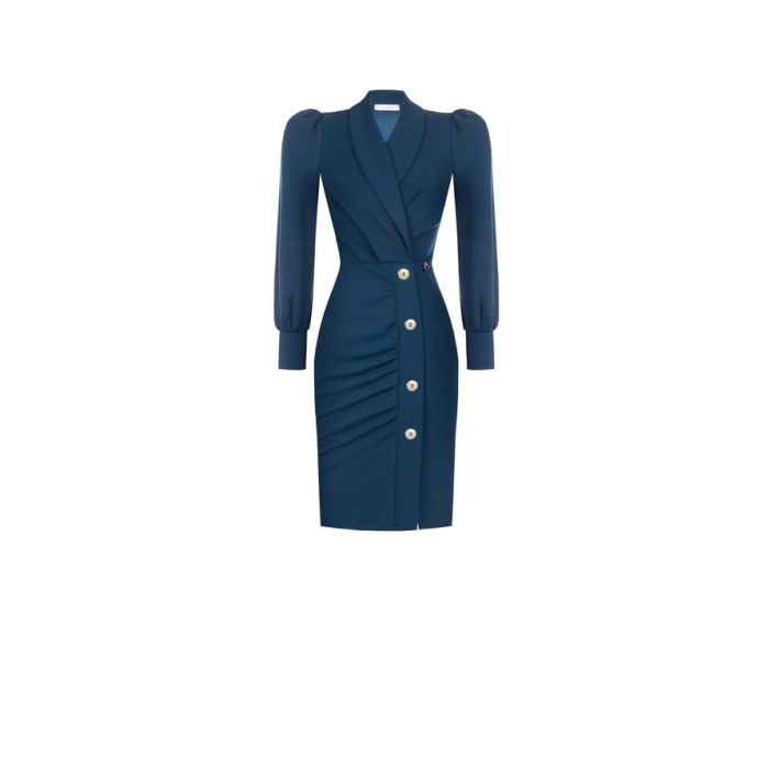 Dámske puzdrové elegantné šaty modré Rinascimento CFC80106100003