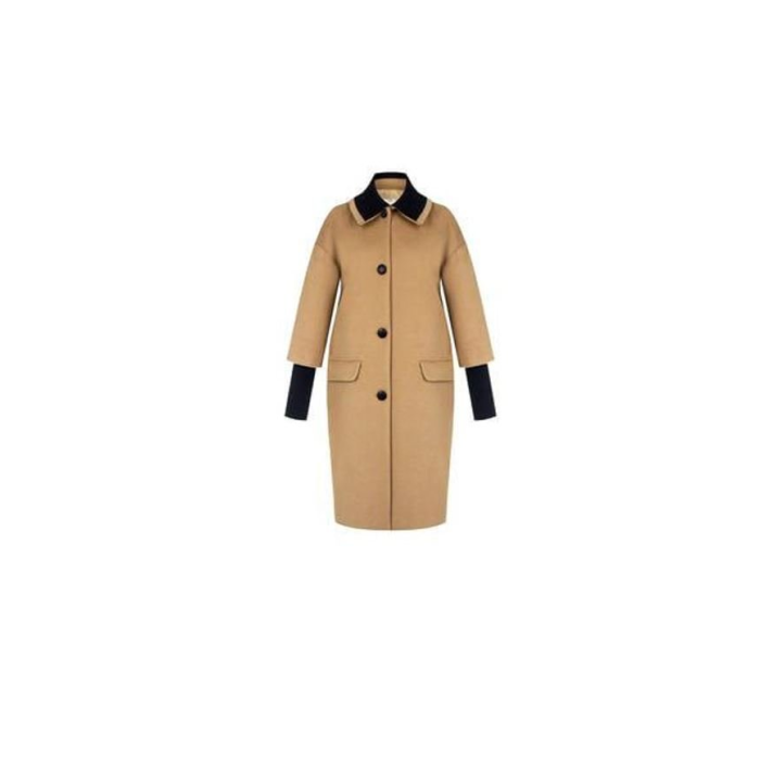 Dámsky štýlový kabát na gombíky camel Rinascimento CFC80106685003