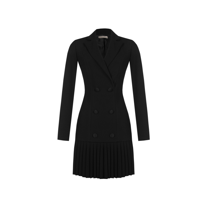 Dámske elegantné blejzrové šaty čierne CFC0017179002 L