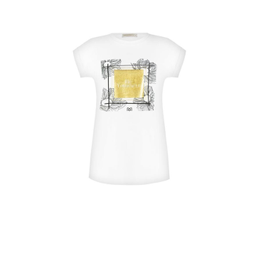 Dámske bavlnené tričko s potlačou biele Rinascimento CFC80107747003