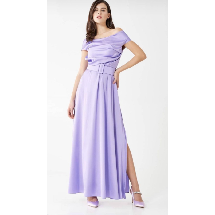 Dámske dlhé plesové šaty fialové Rinascimento 1000636719481 M