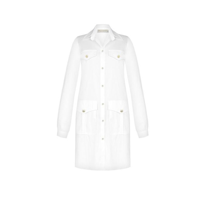 Dámské luxusné košeľové šaty biele Rinascimento CFC0107784003