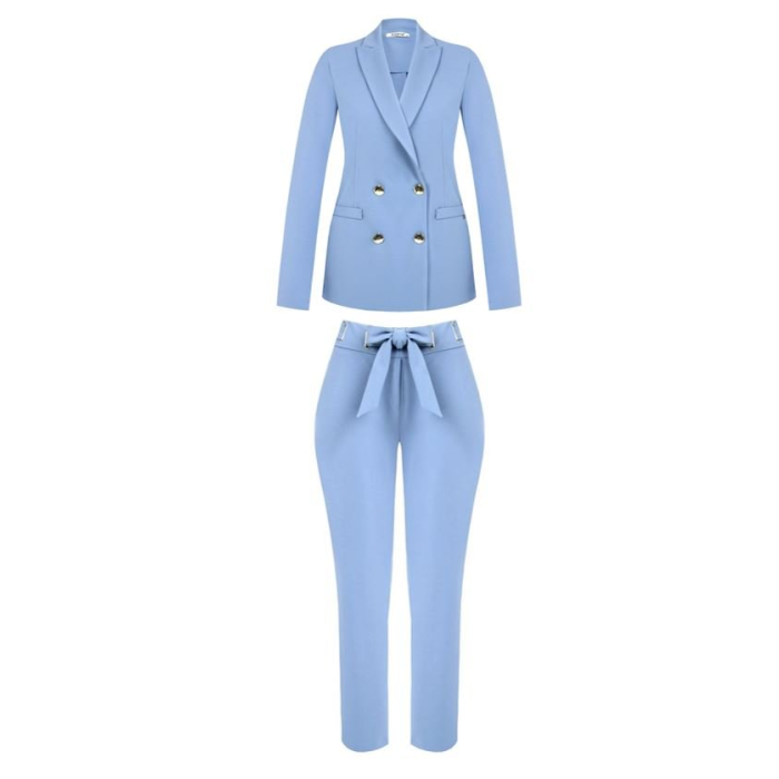 Dámsky elegantný kvalitný kostým modrý Kitana CFC80105151003