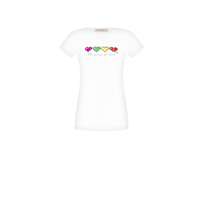 Dámske bavlnené biele tričko Rinascimento 1000649587749 M
