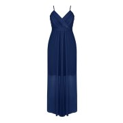 Dámske elegantné dlhé šaty na ramienka modré Kitana CFC80107684003