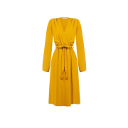 Dámske midi šaty s mašľou Rinascimento žlté CFC80110009003