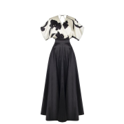 Dámske luxusné áčkové dlhé šaty čierne Rinascimento CFC80110081003