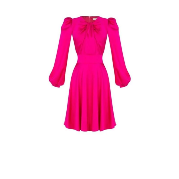 Dámske saténové áčkové šaty ružové Rinascimento CFC80111123003