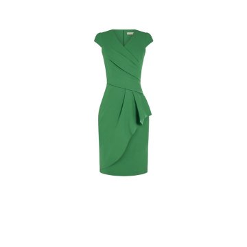 Dámské puzdrové šaty na zips zelené Rinascimento CFC80108619003