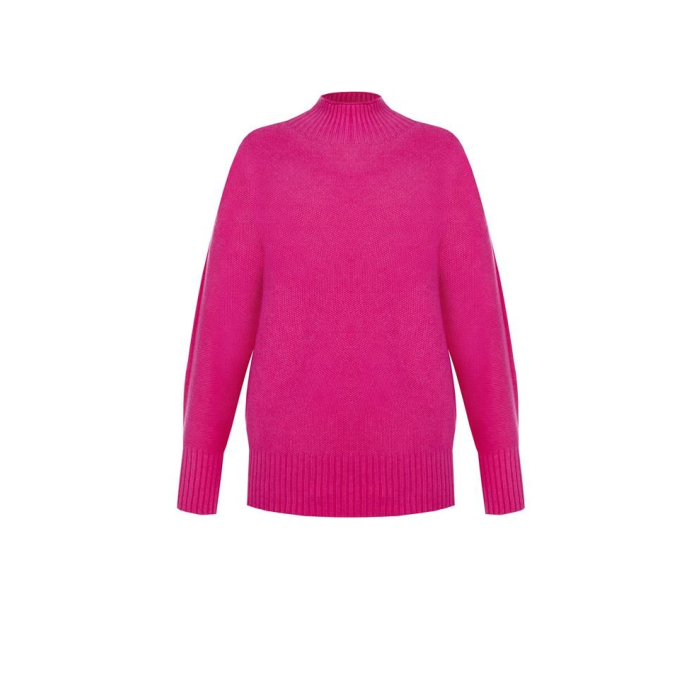 Dámsky sveter so stojačikom ružový Rinascimento CFM80010885003