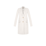 Kvalitný krátky kabát krémovo-biely Rinascimento CFC80110212003