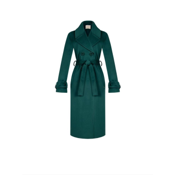 Dámsky luxusný dlhý kabát Rinascimento smaragdový CFC80106082003