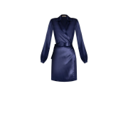 Dámske zavinovacie saténové šaty modré Rinascimento CFC80111110003