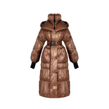 Dámska dlhá bunda na zimu hnedá Rinascimento CFC80109140003