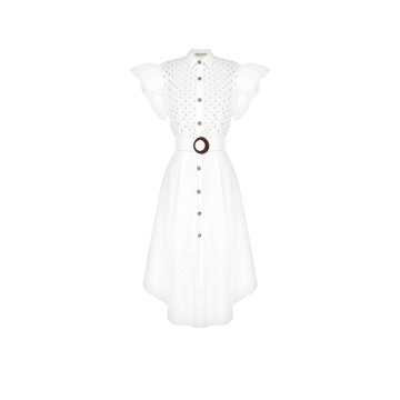 Dámske madeira košeľové šaty biele Rinascimento 1000647933852 M