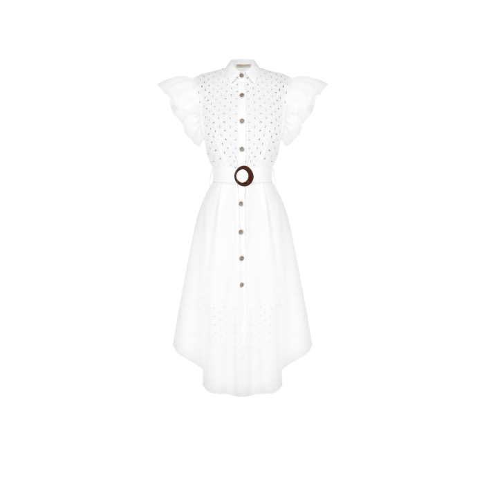 Dámske madeira košeľové šaty biele Rinascimento 1000647933852 M