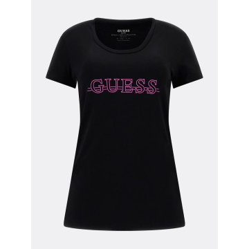 Dámske tričko s nápisom čierne Guess 8W3RI61J1314-JBLK