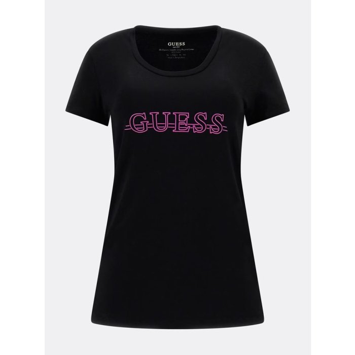 Dámske tričko s nápisom čierne Guess 8W3RI61J1314-JBLK