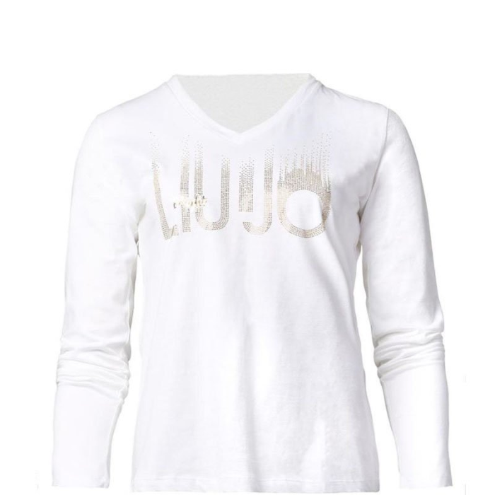 Dámske bavlnené tričko s kamienkami Liu Jo MF3269 J5923
