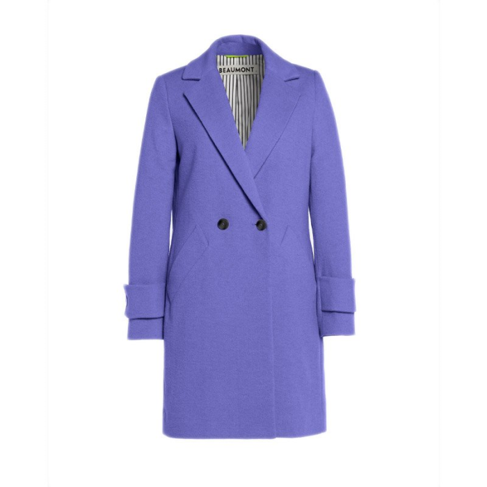 Dámsky kvalitný vlnený kabát kvalitný Beaumont Sadie fialové