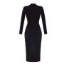 Luxusné čierne večerné midi šaty elastické Rinascimento CFC0019322002
