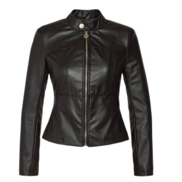 kvalitná koženková bunda čierna Rinascimento CFC0117800003