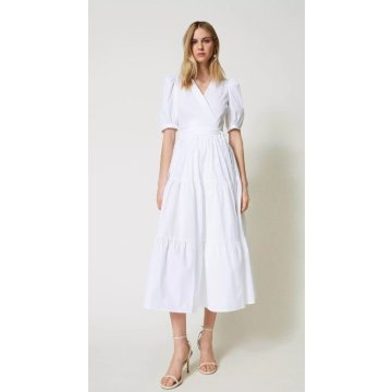 kvalitné Dámske bavlnené šaty biele Twinset 241TT2063