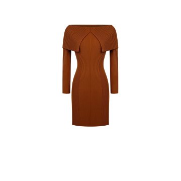 Dámske svetrové šaty Rinascimento hnedé 1000639058631 S/M