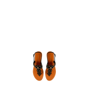 Dámske ploché sandále s cvočkami čierne Rinascimento 100063532155 38